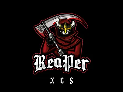 ReaPer XCS biker brand branding concept counter strike death design fps gamer grim reaper logo reaper streaming twitch twitch logo twitch.tv vector