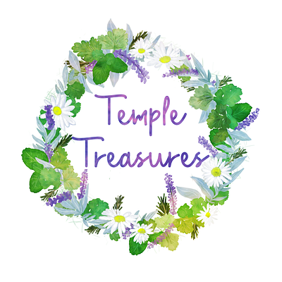 Temple Treasures Logo art cilantro esoteric floral flowers freelance freelance illustrator illustration lavendar logo mint parsley photoshop sage