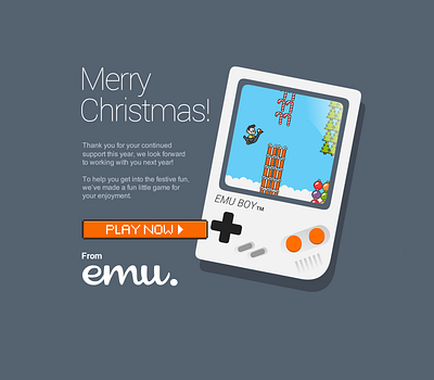 Emu Boy 8 bit christmas edm gameboy gaming illustration