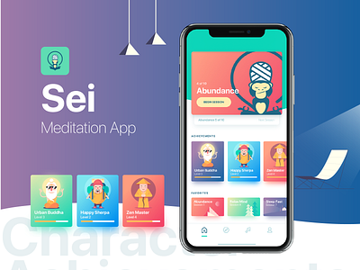 Meditation app home screen design android app design app design icon ui web ios guide appdesign gradient illustration meditation app mobile app design pastels sherpa ui ui ux uidesign ux uxdesign