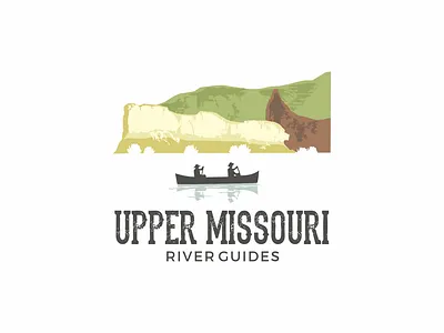 UPPER MISSOURI LOGO adventure design earth edge guide mountain nature nature logo redesign remote river riverboat scenery