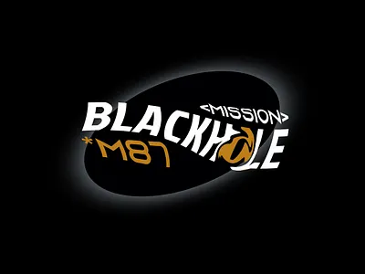 Mission Blackhole *M87 blackhole branding icon illustration logo outer space space typography vector