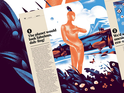 Illustration for BBC Science Focus magazine II dress ecology fashion future illustration mannequin nature