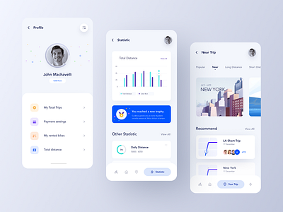 Profile and Statistic bicycle bike mobile app statistics track tracking