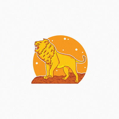 lion line style animal eart illustration line lineart lion orange simple sun tiger vector