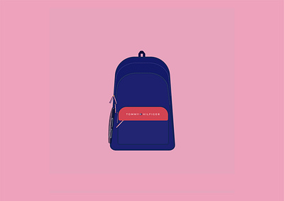 Day 03 Backpack backpack bag bags design flat hilfiger icon illustration modern tommy ui ux vector