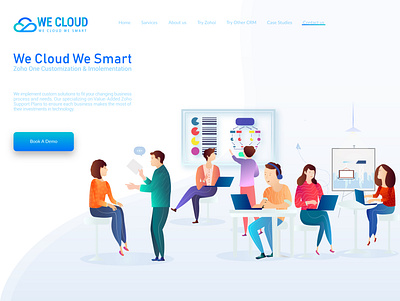 Digital Consulting Side Landing Page design illustration ui vector web website