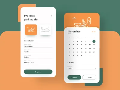 Parking App Ui android app calendar color creative icons ios ios app mobile app parking parking app parking lot trend ui ui8 uidesign uiux user experience user interface userinterface ux