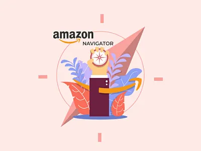 Amazon Navigator 2d amazon clean dribbble fba hand illustration landing page minimal navigator shot uiux vector