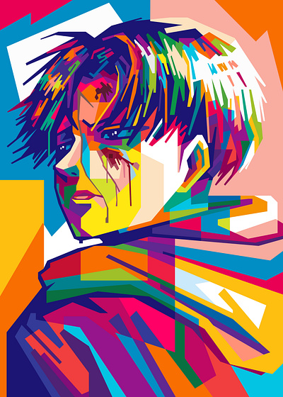 Levi ackerman abstract abstract art anime beautiful collage art colorful colors geometric illustration popart wpap