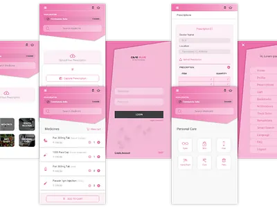 Care Plus - A pharmaceutical application app artboard design enterprise medical medical care medicines minimal prescription product ui