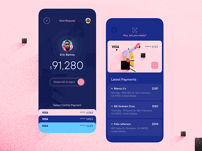 Wallet app art bill credit card face id finance fintech fireart fireart studio illustration ios mobile ui ux