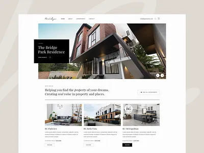 Property Showcase appartments architecture clean design landing landing page listing minimal modern property property marketing theme ui ux web