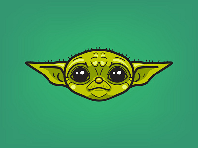 baby yoda in color baby baby yoda cartoon character character design cute funny illustration movie character star wars starwars vector yoda