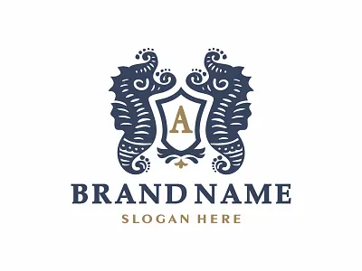 Heraldry seahorses heraldic seahorses logo heraldry logo seahorses logo shield logo