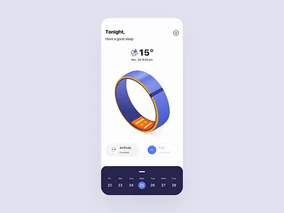 Sleep detector App analytics animation app card clean demo design gif illustration menu music principle sleep statistics tracker ui ux