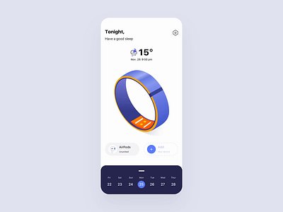 Sleep detector App analytics animation app card clean demo design gif illustration menu music principle sleep statistics tracker ui ux