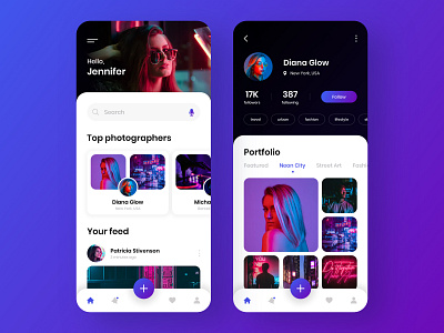 Social network for photographers - Mobile App app design mobile app mobile app design mobile design mobile ui photographer photography photos social social app social network socialmedia ui ux