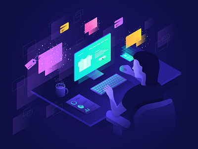 E-commerce computer design e commerce flat illustration isometric isometric art isometry vector web