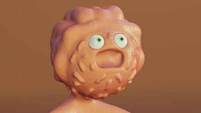 Testing New Tablet brown cartoon clay material clay shader eevee fenon green eyes hdr render sculpt