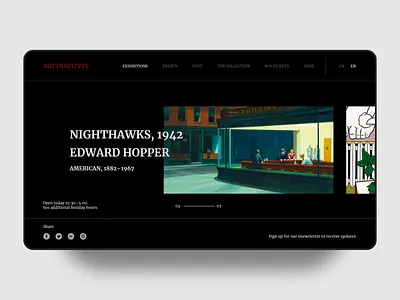 art exhibitions web UI art branding design exhibition illustration library ui ux web website