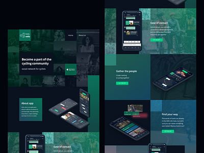 Hello velo landing page adobe xd bicycle cycling landing landing page mobile app social network ui web webdesign