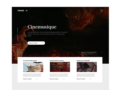 Cinemusique branding contrast design landing page photo photo book street art typography ui urban visual