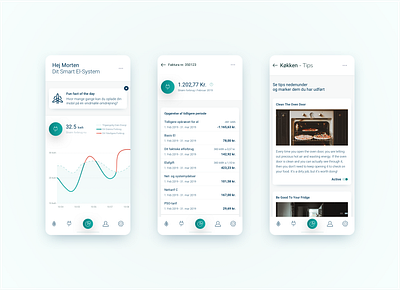 Smart Home app application clean graph mobile app statistics ui uiux white