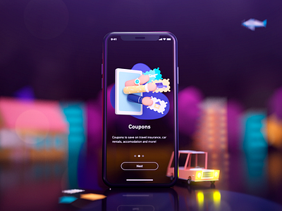 Onboarding 3d Illustration 02 3d antonmoek blender cycles design illustration mobile onboarding render travel travel app tutorial uiux uvw