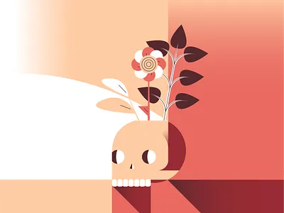 Skull vase flowers geometric geometry illustration illustrator nature plant plants skull vector