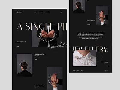 Jewellery design landingpage minimal web design website