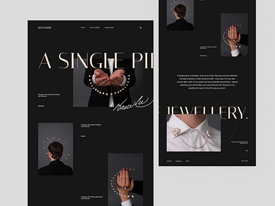 Jewellery design landingpage minimal web design website
