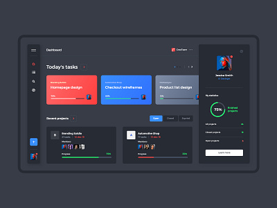 #17-3 TaskApp - Mobile App Concept app application dark mode design flat list manager minimalism night mode project projects task task list task manager tasks team ui ux web webapp