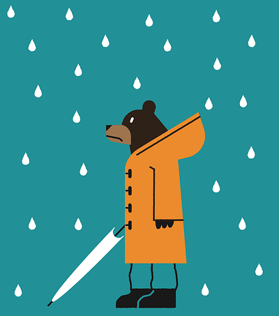 Bear in a rainy day bear rain rainy