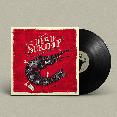 Dead Shrimp - Vinyl & Cd artwork illustration, logo artwork blues cd artwork cd design dead shrimp folkart illustration illustrator lettering logo rock vectorart vinyl cover vodoo doll