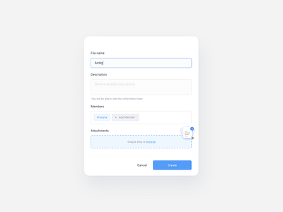Drag & Drop add attachments browse button cards dashboard desktop drag and drop field file upload form input box list popup ui uiux user inteface ux web