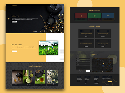 Teavana adobe xd black branding clean clean ui color concept flat flat design minimal tea typography ui ux web design website yellow