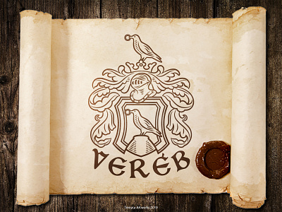 Vereb Family Crest ages arms coatofarms crest design escutcheon family graphic illustration mediaeval medieval middle scutcheon vector