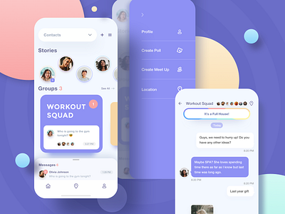 Social Messaging App app interface mobile network social ui ux