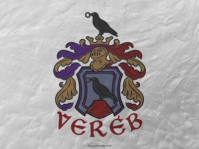 Vereb Family Crest ages arms coatofarms crest design escutcheon family graphic illustration mediaeval medieval middle scutcheon vector
