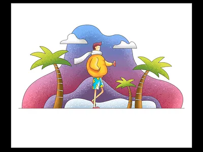 Feels like Summer character digital art digital drawing drawing dribbble happy new year illustration new year summer summertime weekend