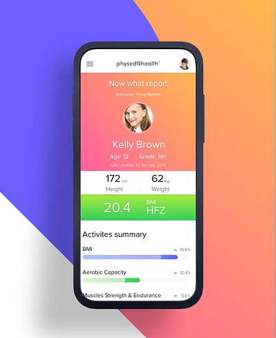 Physed N Health design health mobile ui