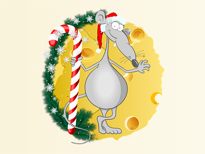 Christmas Rat 2020 2020 2d animal art cartoon character chinese new year christmas eastern illustration inspiration mascot mouse rat symbol xmas year