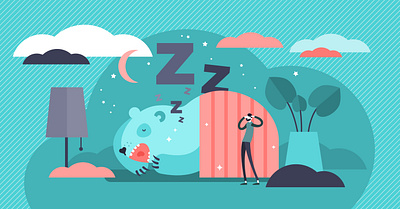 Snoring asleep bedroom bedtime breathing cartoon cute disorder distortion dream funny illustration insomnia nap night rest sleep sleeping snore tired vector