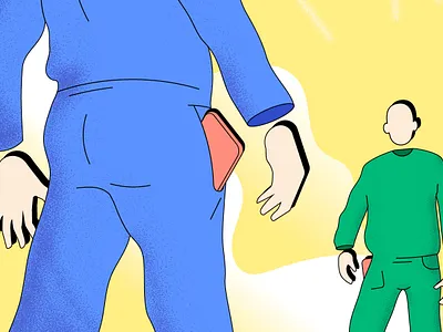 Phantom Buzz blog buzzer editorial illustration minimal outline smartphone vector western