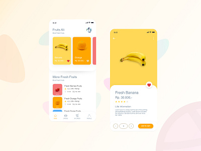 Fruits Apps animation app branding design food fruit fruits illustration mobile ui mockup product design typography ui ux vector