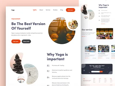Yoga Landing page clean corporate design elegant illustration landingpage portfolio resume template vector yoga