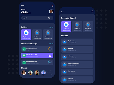 File Manager app app design design file file manager file upload files folder manage portfolio upload