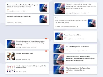 Variants around a Talentry Story card cards talentry tiles ui uidesign ux uxdesign uxui variations visual