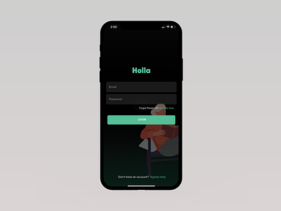 React Native Dark Login app app design design flat iphone iphonex minimal react native ui ux